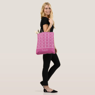 Modern stylish rose gold diamond pattern tote bag