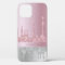 Modern stylish rose gold silver glitter drips