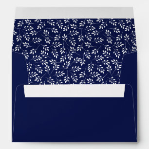 Modern Stylish Royal Blue Floral Pattern Christmas Envelope
