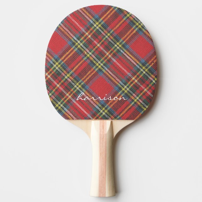Modern Stylish Royal Stewart Tartan Pattern Ping Pong Paddle (Front)