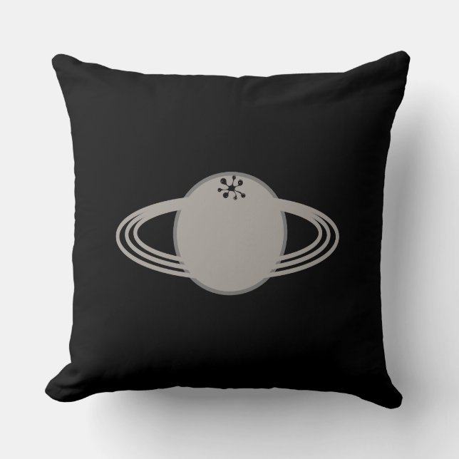 Modern Stylish Saturn on Black Cushion (Front)