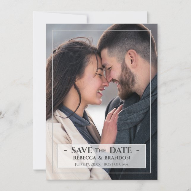 Modern & Stylish Save The Date Wedding Photo Card (Front)
