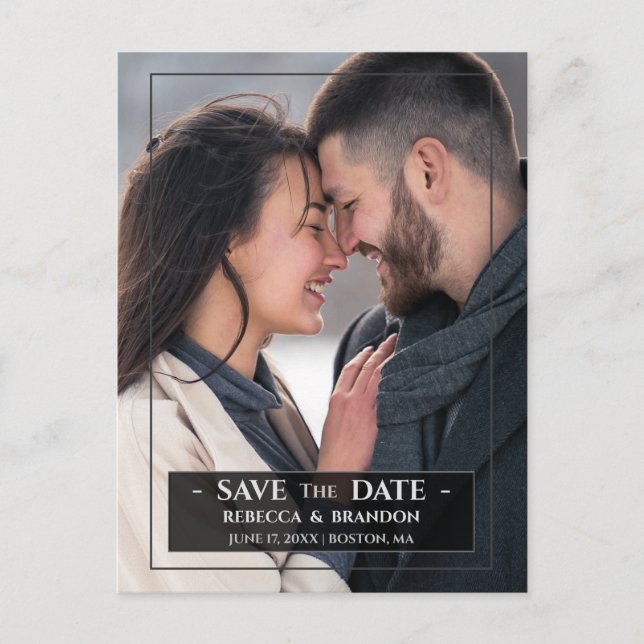 Modern & Stylish Save The Date Wedding Postcard (Front)