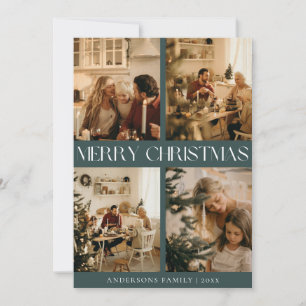 Modern Stylish Scandinavian Green Simple Christmas Holiday Card