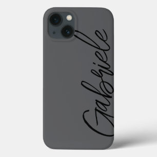 Modern Stylish Script Black Monogram iPhone 13 Case