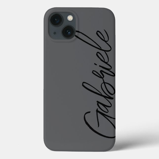 Modern Stylish Script Black Monogram Case-Mate iPhone Case (Back)
