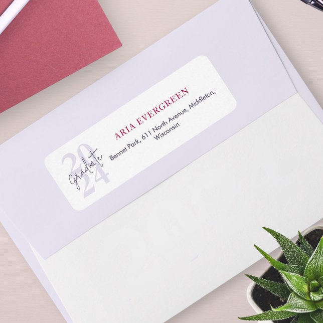 Modern Stylish Script Graduation Return Address (Creator Uploaded)