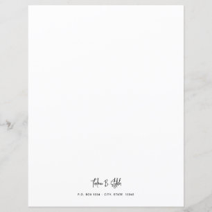 Modern Stylish Script Letter Stationary Paper