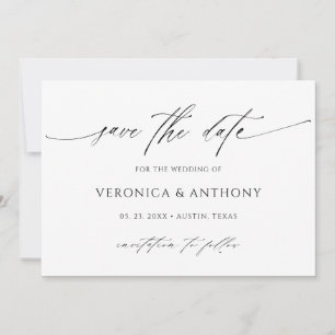 Modern Stylish Script Photo Save the Date Card