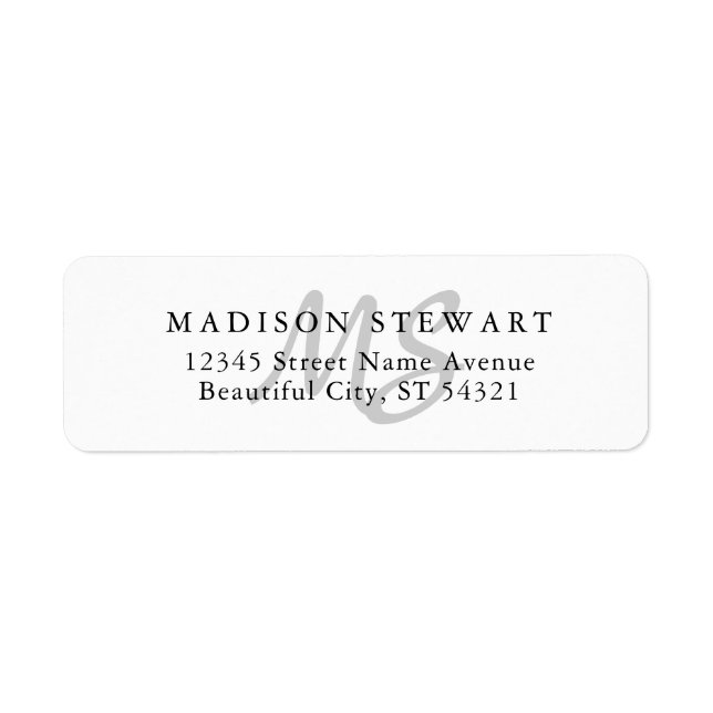 Modern Stylish Silver Grey Brush Script Monogram (Front)