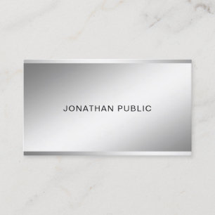 Modern Stylish Silver Look Design Professional Top Business Card