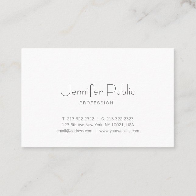 Modern Stylish Simple Template Professional Trendy Business Card (Front)