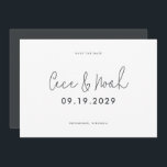 Modern stylish simple typography wedding save the date<br><div class="desc">Modern stylish elegant typography wedding save the date invite. Modern minimal stylish design. Black and white colour can be customised.</div>