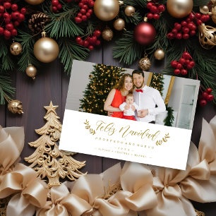 Modern Stylish Spanish Feliz Navidad Quote Photo