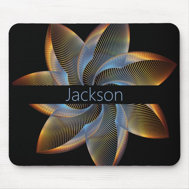 Modern Stylish Star Monogrammed Mouse Pad (Front)