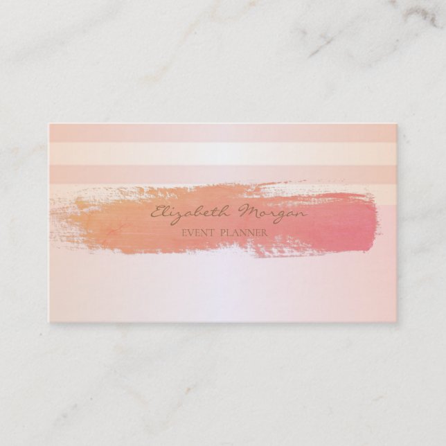 Modern Stylish Striped,Brush Stroke Business Card (Front)