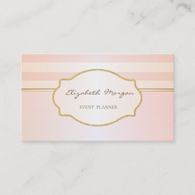 Modern Stylish Striped,Frame Business Card (Front)