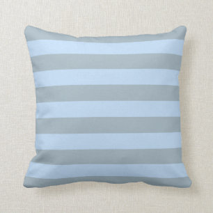 Modern stylish stripes blue grey Throw Pillow