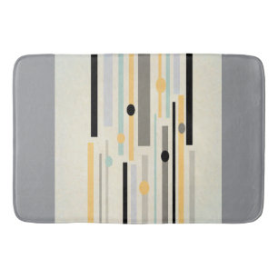 modern stylish stripes mid century style abstract  bath mat
