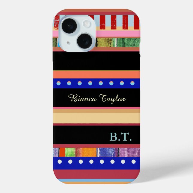 Modern & Stylish Stripes . to add name Case-Mate iPhone Case (Back)