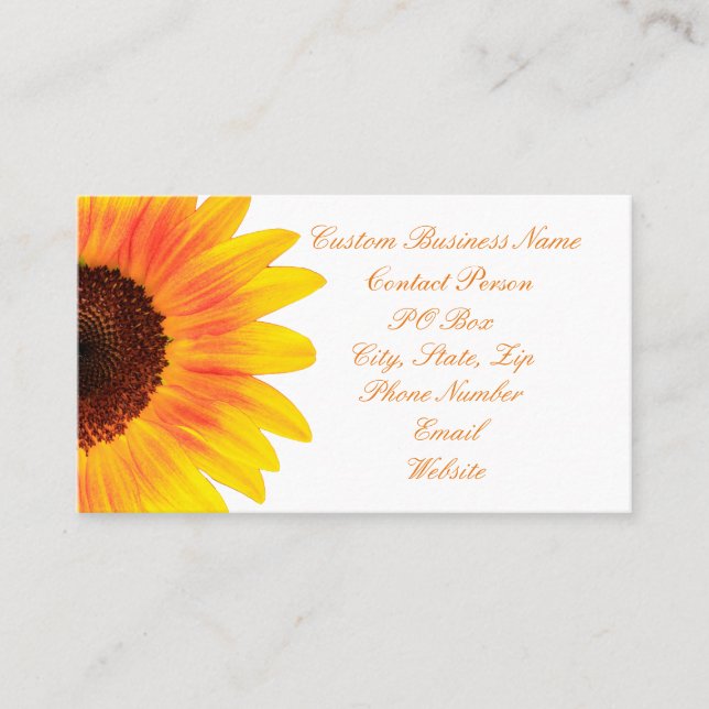 Modern Stylish Sunflower Business Card (Front)