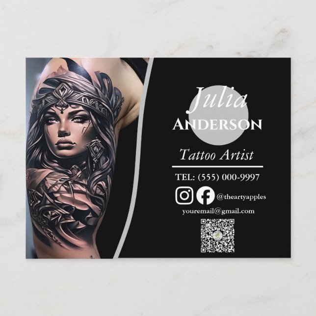 Modern stylish tattoo Artist aftercare Postcard (Front)