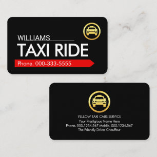 Modern Stylish Taxi Cab Ride Business Card