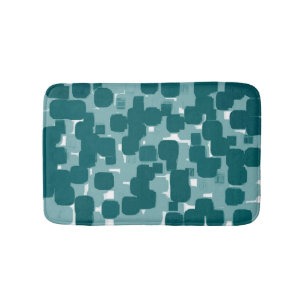 Modern Stylish Teal Abstract Pattern Bath Mat