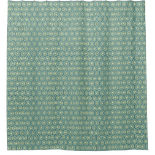 Modern Stylish Teal Blue Hexagon Pattern Shower Curtain