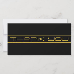 Modern Stylish Thank You Editable Gold Text