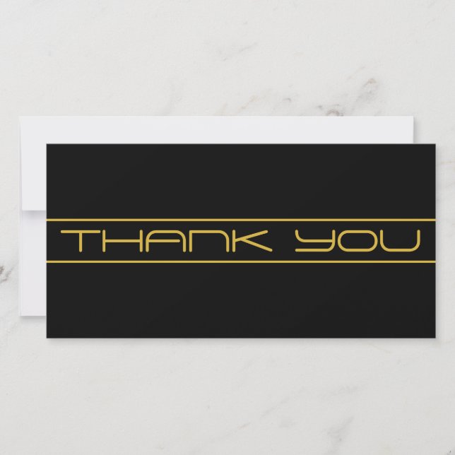 Modern Stylish Thank You Editable Gold Text (Front)