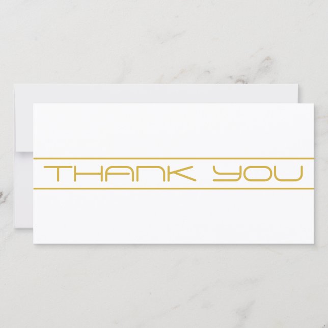 Modern Stylish Thank You Gold Text & Line Stripes (Front)