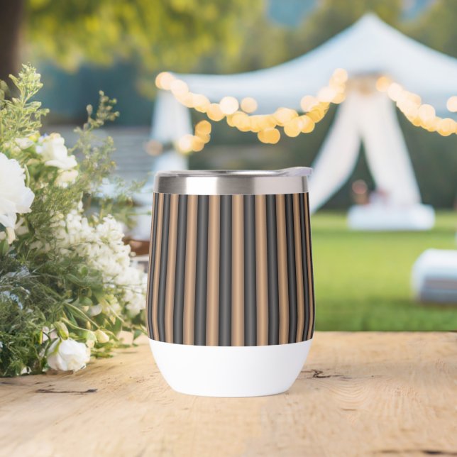Modern Stylish Toasted Brown Stripes with Depth (Wedding)