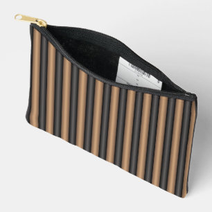 Modern Stylish Toasted Brown Stripes with Depth Accessory Pouch