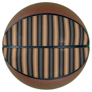 Modern Stylish Toasted Brown Stripes with Depth Basketball
