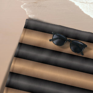 Modern Stylish Toasted Brown Stripes with Depth Beach Towel