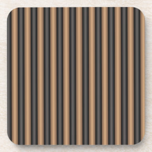 Modern Stylish Toasted Brown Stripes with Depth Coaster