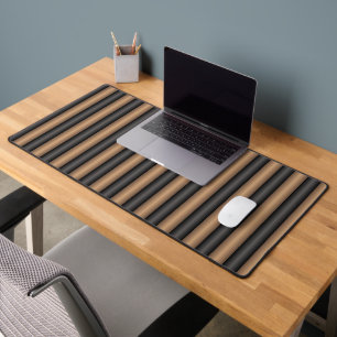 Modern Stylish Toasted Brown Stripes with Depth Desk Mat