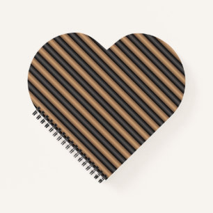 Modern Stylish Toasted Brown Stripes with Depth Notebook