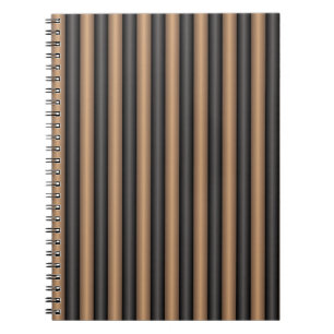 Modern Stylish Toasted Brown Stripes with Depth Notebook