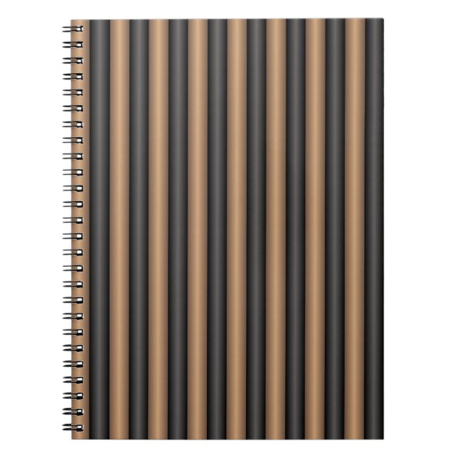 Modern Stylish Toasted Brown Stripes with Depth Notebook (Front)