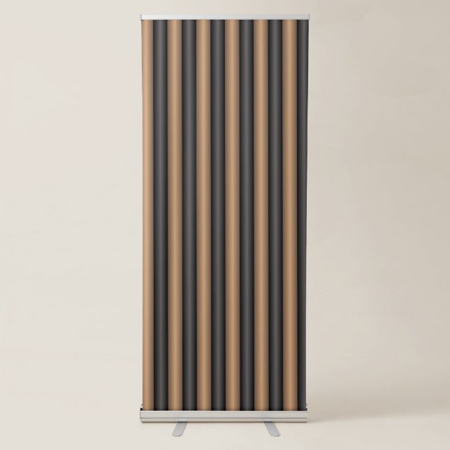 Modern Stylish Toasted Brown Stripes with Depth Retractable Banner (Front)