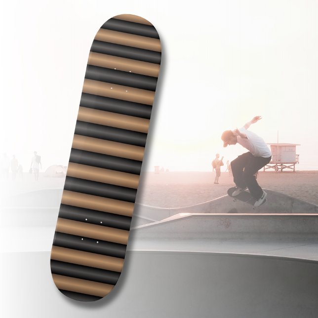 Modern Stylish Toasted Brown Stripes with Depth Skateboard (Creator Uploaded)