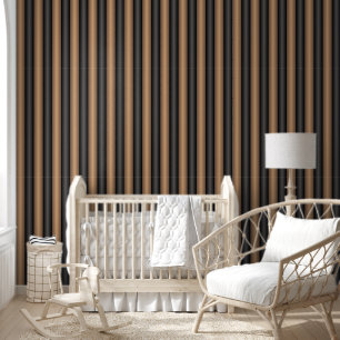 Modern Stylish Toasted Brown Stripes with Depth Wallpaper