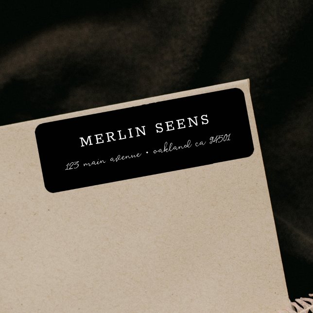 Modern Stylish Trendy Black Return Address Label (Creator Uploaded)