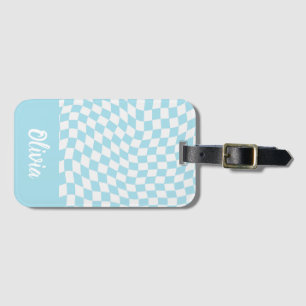 Modern Stylish Trendy Checkerboard Luggage Tag