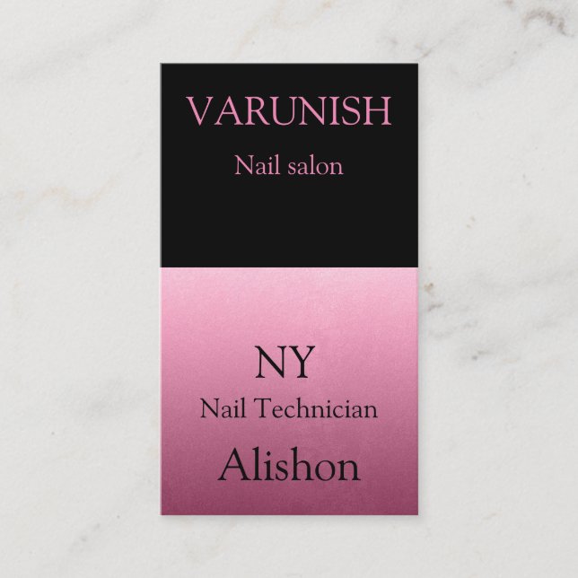 Modern stylish trendy chic nail polish business card (Front)