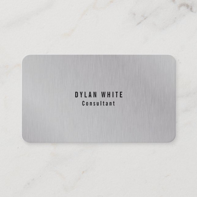 Modern Stylish Trendy Creative Silver Grey Plain Business Card (Front)