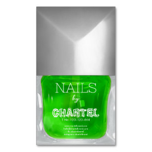 Modern stylish trendy green nail polish chic Magnetic business card