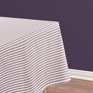 Modern Stylish Trendy Mauve White Striped Pattern Tablecloth